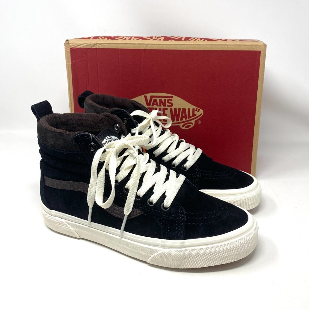 VANS Women's VN0A4BV7V3Z1 Sk8-Hi Mte Suede Black Dark Chocolate Canvas Size 7 - Picture 5 of 10